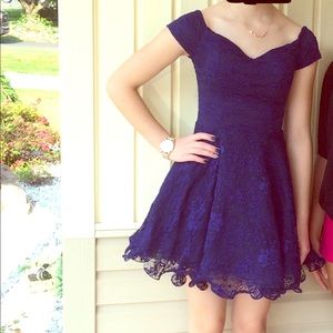 Blue Lace Party Dress